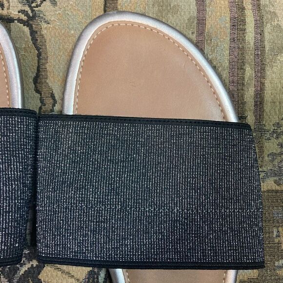 Black and Silver Stretchy American Eagle Sandals - Picture 6 of 13